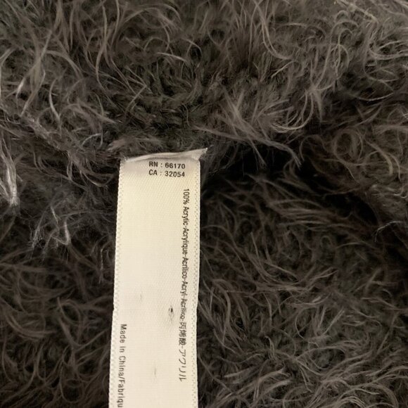 Anthropologie Elefsina Gray Fuzzy Knit Sleeveless Cardigan Open Front Sweater S - Picture 6 of 7